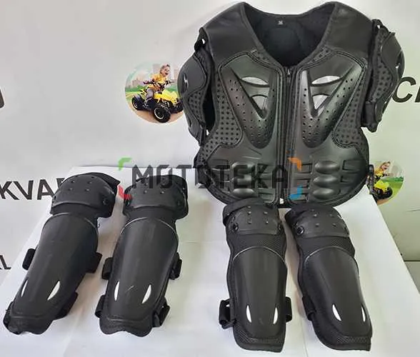 Комплект мотозащиты MOWGLI (Маугли) для детей (S) Черный