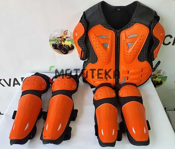 Комплект мотозащиты MOWGLI (Маугли) для детей (S) Оранжевый