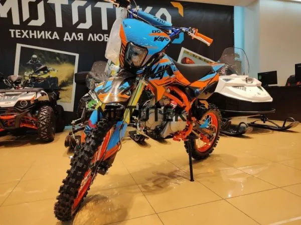 Питбайк KAYO (Кайо) EVOLUTION K125EM 17/14 KRZ (обрешётка, механ. сцепл., эл. стартер 2024 г.) | Мототека