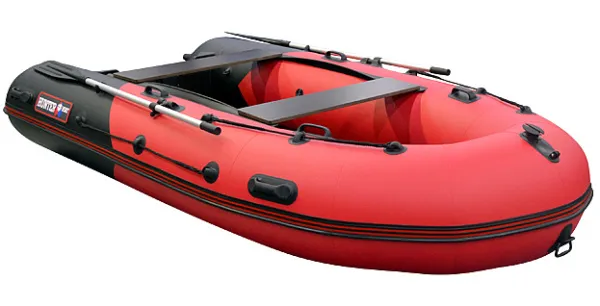 Лодка ПВХ Hunter (Хантер) 350 ПРО красный/чёрный | Мототека