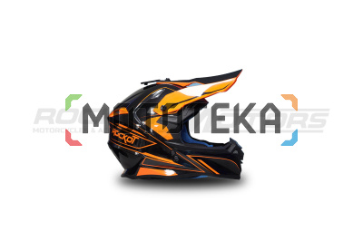 Шлем кроссовый ROCKOT (Рокот) RM-217 Kinetic GL (XL) (черный/оранжевый глянцевый)