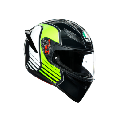 Шлем мото интеграл AGV (АГВ) K-1 MULTI Power Gunmetal/White/Green XS