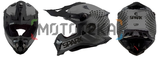 Шлем мото эндуро Sparx (Спаркс) Raptor (JH-601) серый/чёрный 2XL