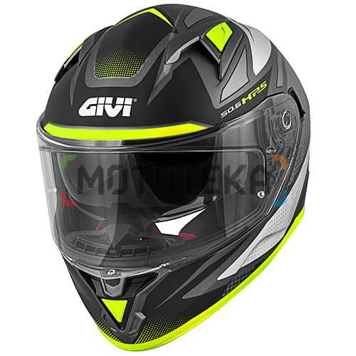 Шлем мото GIVI (Гиви) STOCCARDA FOLLOW 50.6 (FS-825) серо-желтый