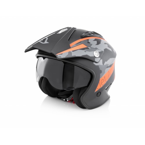 Шлем мото открытый GSB JET ARIA BLACK ORANGE