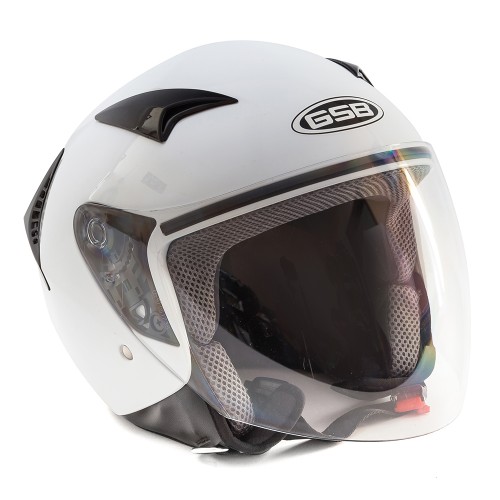 Шлем мото открытый GSB G - 240 WHITE GLOSSY