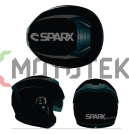 Шлем мото открытый Sparx (Спаркс) Armo чёрный/серый 2XL