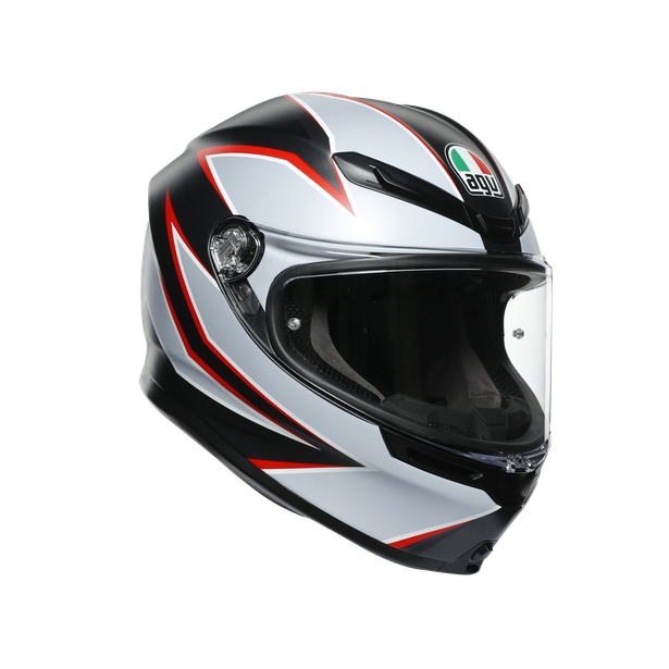 Шлем мото интеграл AGV (АГВ) K-6 MULTI Flash Matt Black/Grey/Red XXL