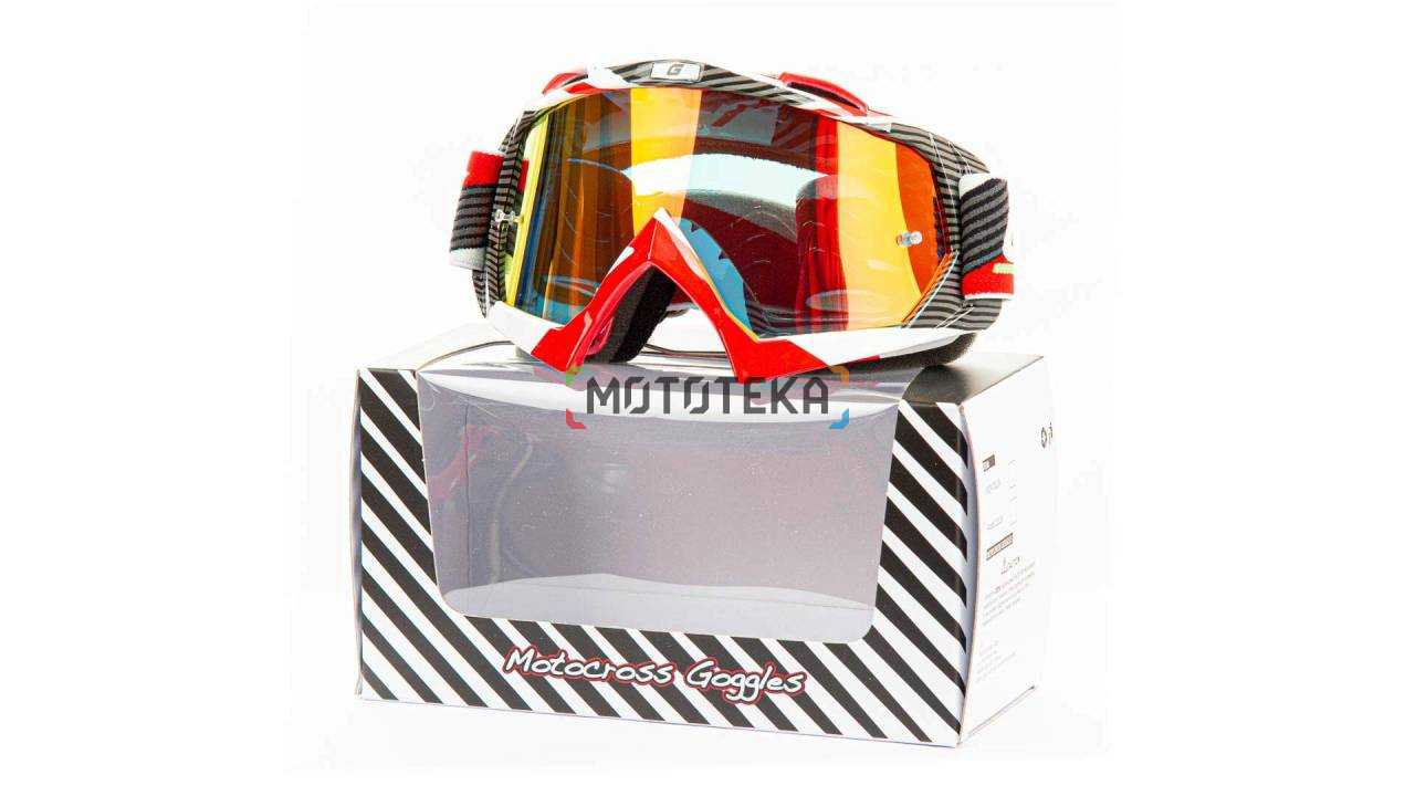 Мотоочки кроссовые GTX 5019 бело/красные