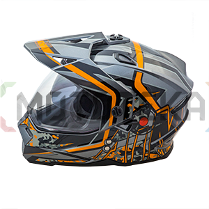 Шлем мото кроссовый AiM (Аим) JK802S Orange/Grey/Black XL