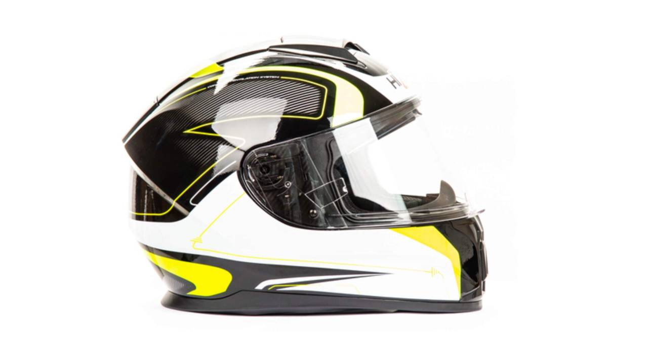 Шлем мото интеграл HIZER (Хайзер) B566 (S) #1 black/white/yellow (2 визора)