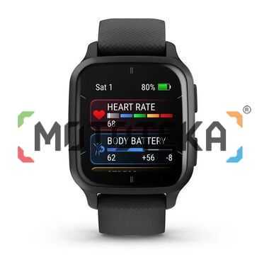 Смарт-часы Garmin (Гармин) Venu Sq 2 Music, серые с серым силиконовым ремешком (010-02700-10)