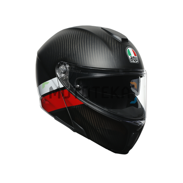 Шлем мото модуляр AGV (АГВ) SPORTMODULAR MULTI Layer Carbon/Red/White XS