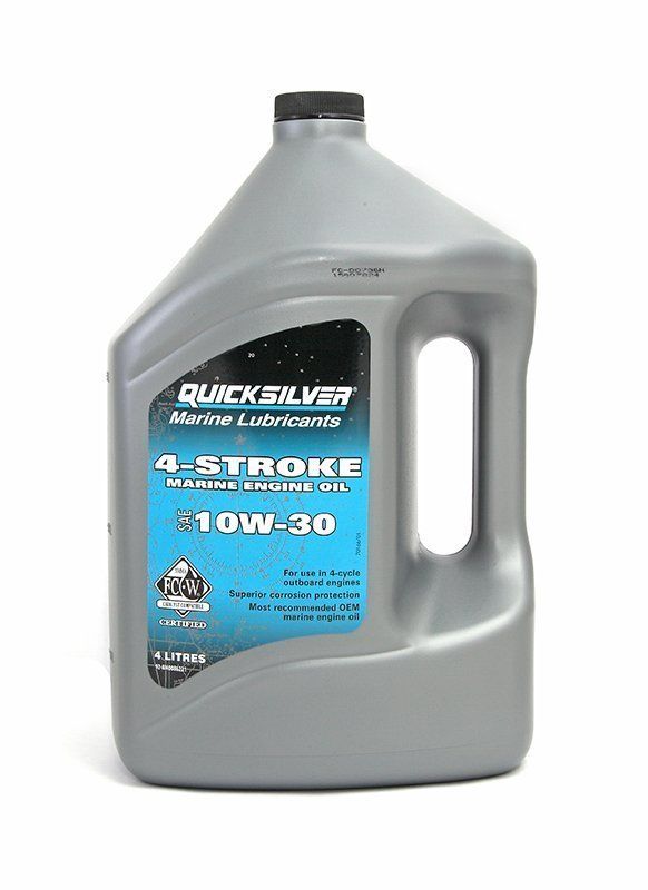 Масло четырёхтактное Quicksilver (Квиксильвер) для подвесников минеральное 10W-30 (4л)