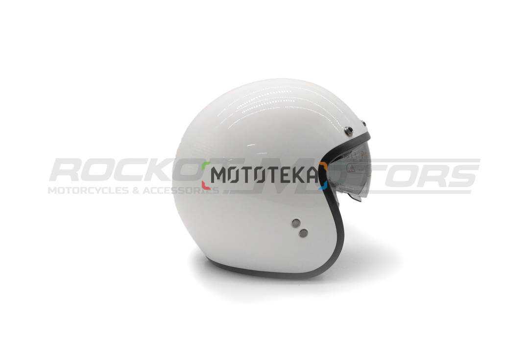 Шлем открытый с козырьком ROCKOT (Рокот) RM-391 Classic White (XS) (белый глянцевый однотонный)
