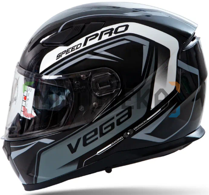 Шлем мото Vega (Вега) Ultra (129) серый графика 2XL