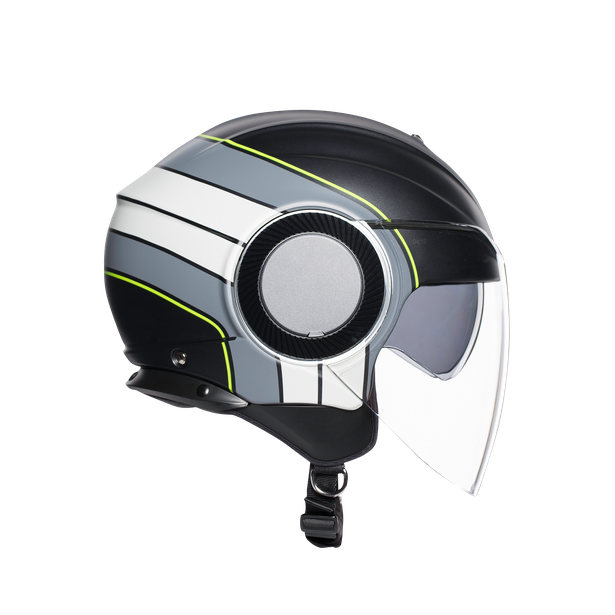 Шлем мото открытый AGV (АГВ) ORBYT MULTI Brera Matt Black/Grey/Yellow-Fluo S