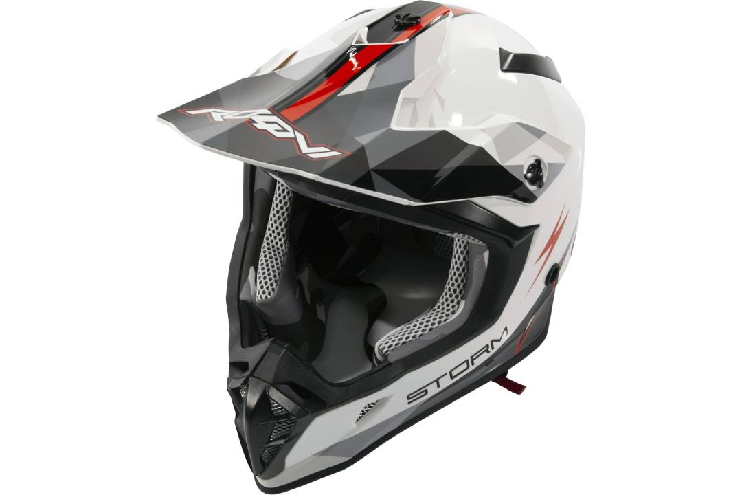 Шлем мото кроссовый Roqvi (Рокви) STORM XL белый/чёрный глянцевый XL