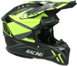 Шлем мото кроссовый Helmet TQ 602 чёрный/зелёный XL | Мототека