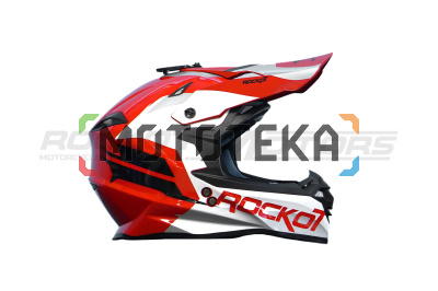Шлем мото кроссовый ROCKOT (Рокот) RM-217 Crimson GL (XS) (красный/белый/серый глянцевый)