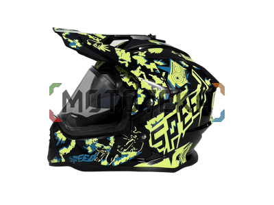 Шлем мото мотард Helmet WS 902 GLOSSY SPEED/YELLOW XL