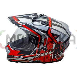 Шлем мото кроссовый AiM (Аим) JK802S Red/Grey/Black XS