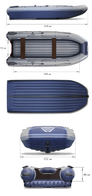 Лодка ПВХ ФЛАГМАН DK 410 IGLA серый/синий