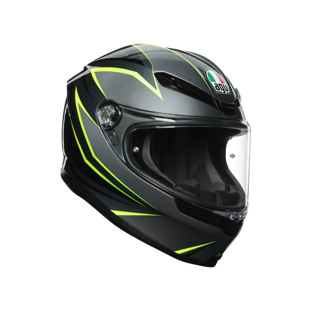 Шлем мото интеграл AGV (АГВ) K-6 MULTI Flash Grey/Black/Lime XXL