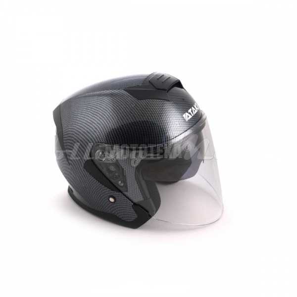 Шлем мото открытый со стеклом ATAKI (Атаки) JK526 Carbon