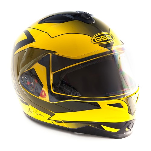 Шлем модуляр GSB G - 339 YELLOW BLACK