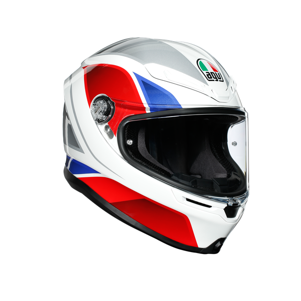 Шлем мото интеграл AGV (АГВ) K-6 MULTI Hyphen White/Red/Blue XS