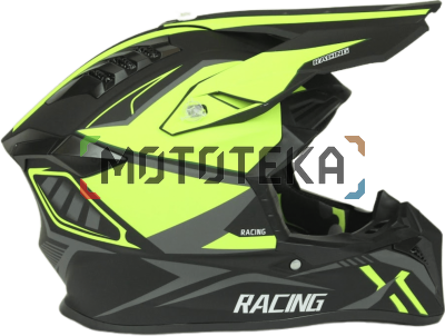 Шлем мото кроссовый Helmet TQ 602 чёрный/зелёный XL