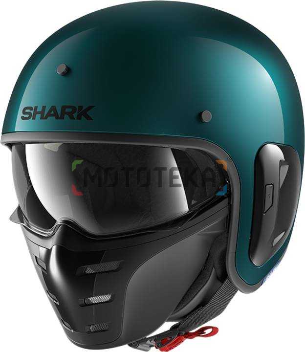Шлем мото открытый SHARK (Шарк) S-DRAK FIBER BLANK METAL Green S
