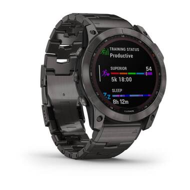 Мультиспорт.часы Garmin (Гармин) Fenix 7x Sapphire Solar, DLC, титан, с титановым ремешком (010-02541-27) | Мототека