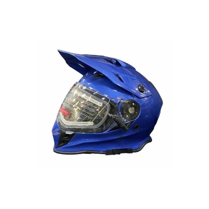 Шлем мото интеграл RSX Iceman (H-331) Winter (черные очки) синий XS