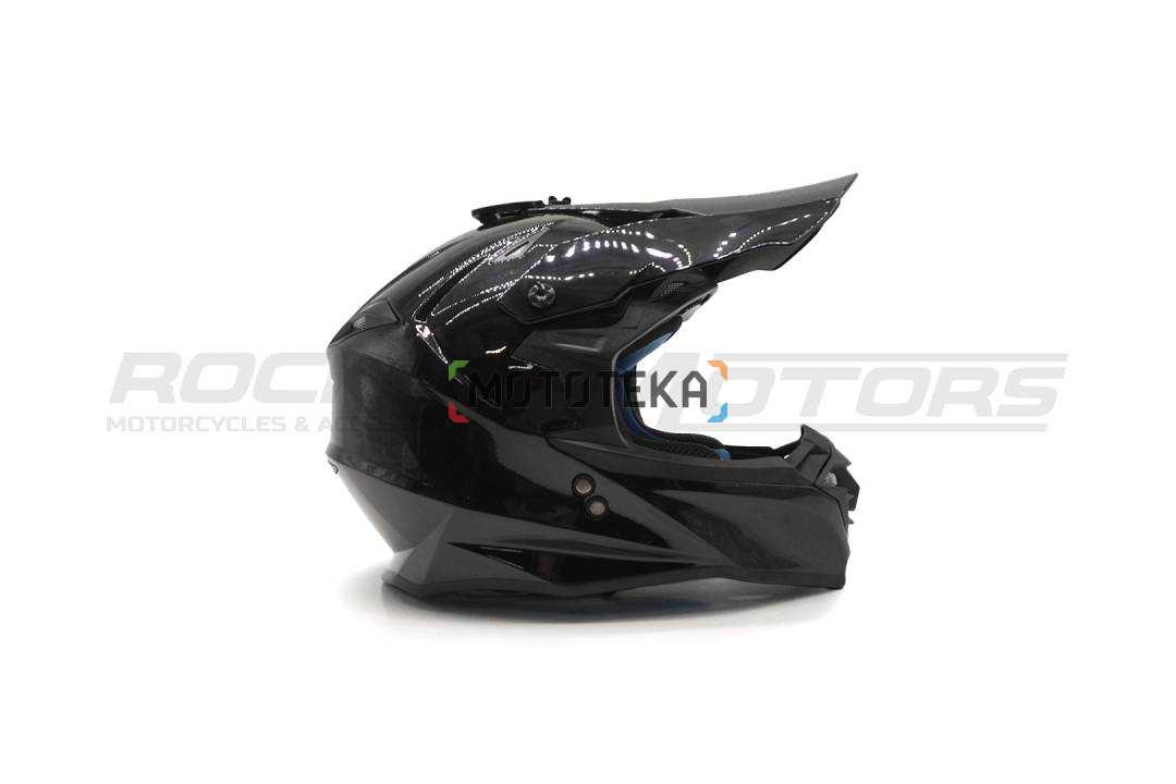Шлем кроссовый ROCKOT (Рокот) RM-217 Dark GL (XL) (черный глянцевый однотонный)