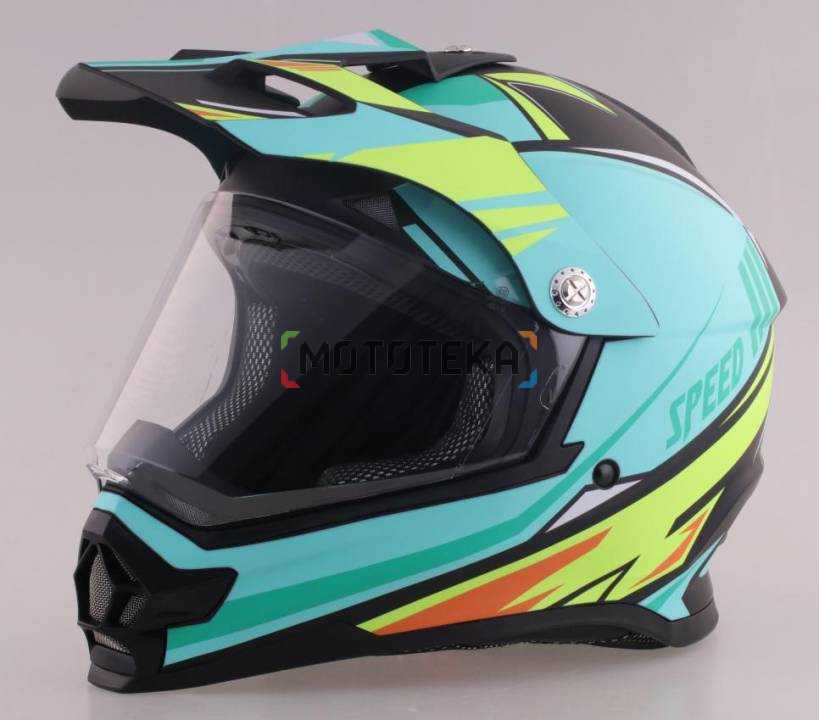 Шлем мото интеграл RACER (Рейсер) JK802 (M) серый/синий