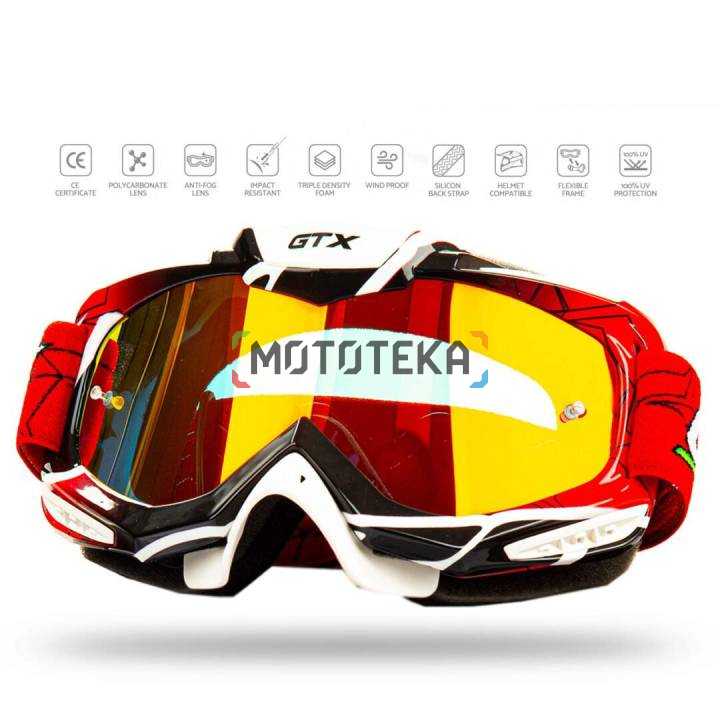 Мотоочки кроссовые GTX 5016 красные Мотоочки кроссовые GTX 5016 красные