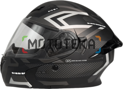 Шлем мото интеграл Helmet TQ 902 чёрный/белый XL