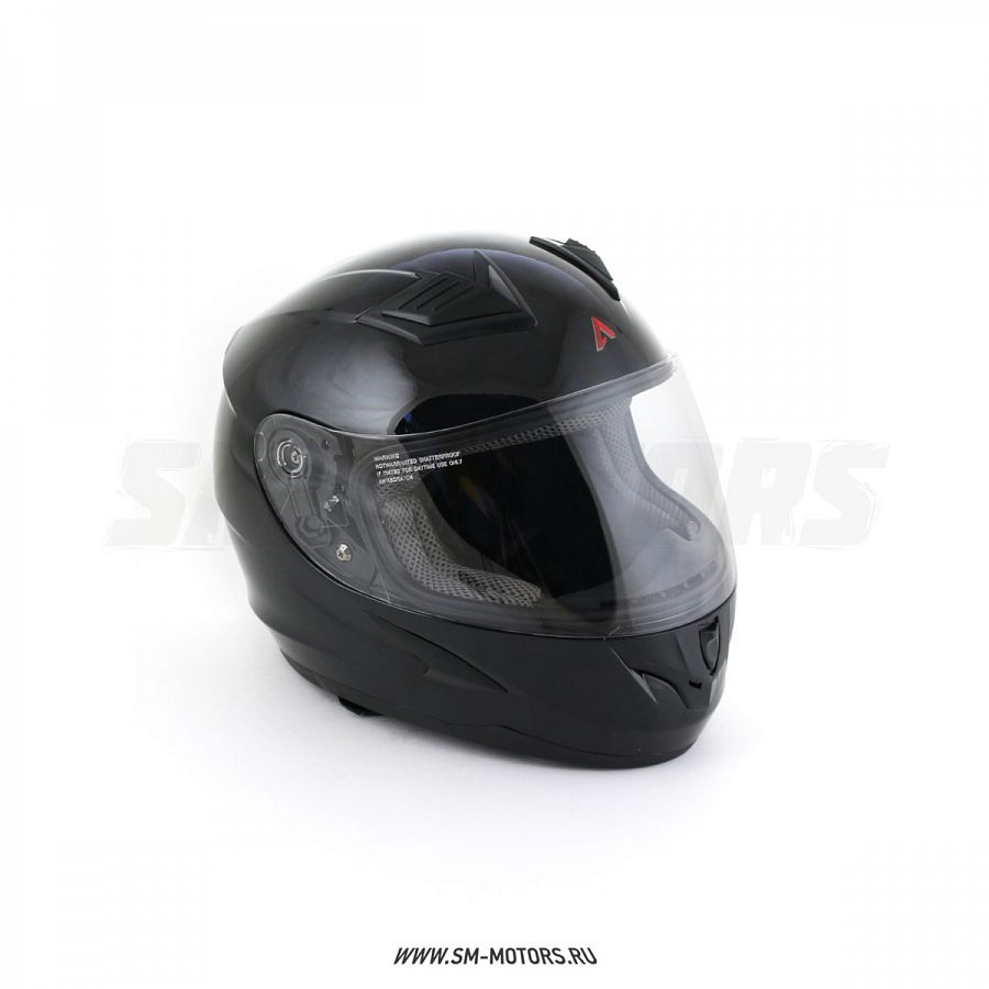Шлем интеграл детский ATAKI (Атаки) SC-36 Solid чёрный глянцевый YM