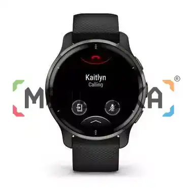 Смарт-часы Garmin (Гармин) Venu 2 PLUS, GPS, черные с серым безелем, с силиконовым ремешком (010-02496-11)