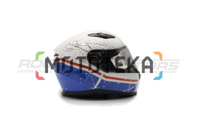 Шлем интеграл с очками ROCKOT (Рокот) RM-133 Daring (S) (белый/синий/красный глянцевый)