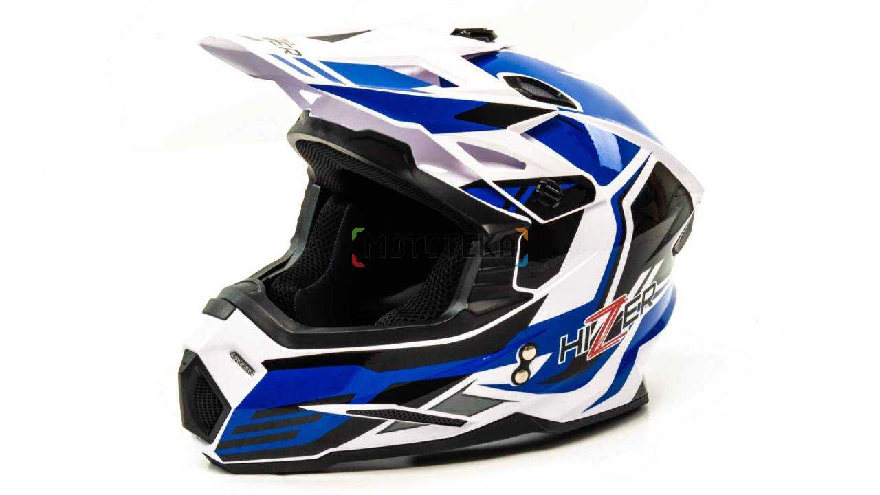 Шлем мото кроссовый HIZER (Хайзер) J6801 (XL) #6 white/blue