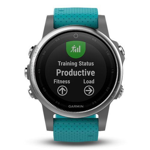 Часы Garmin (Гармин) FENIX 5S серебристые с бирюзовым ремешком | Мототека