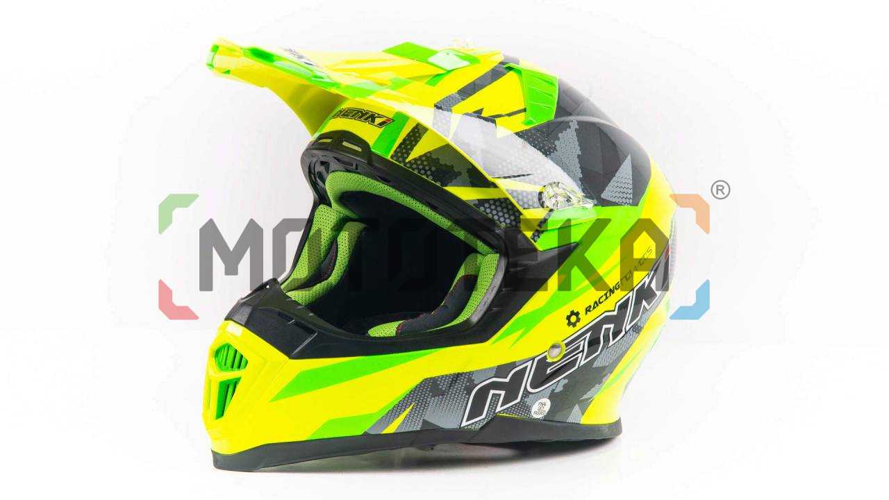 Шлем мото NENKI 316 (L) #1 yellow/green/black