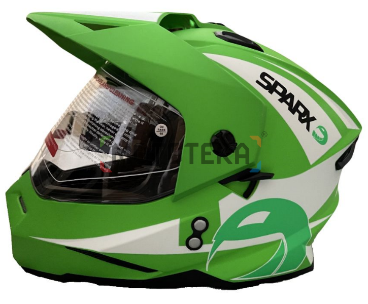 Шлем мото кроссовый Sparx (Спаркс) Matador зелёный матовый 2XL
