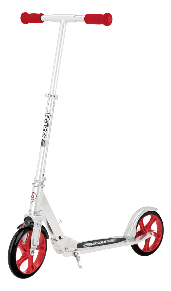 Складной городской самокат Razor (Разор) A5 Lux, серебристо - красный
