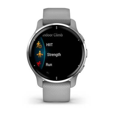 Смарт-часы Garmin (Гармин) Venu 2 PLUS, GPS, серые с серебр. безелем, с силиконовым ремешком (010-02496-10) | Мототека