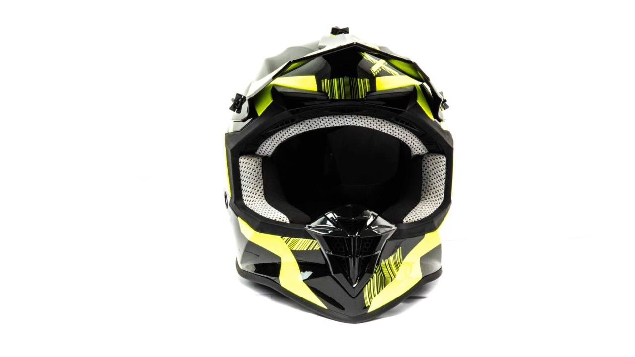Шлем мото кроссовый GTX 633 (S) #6 BLACK/FLUO YELLOW
