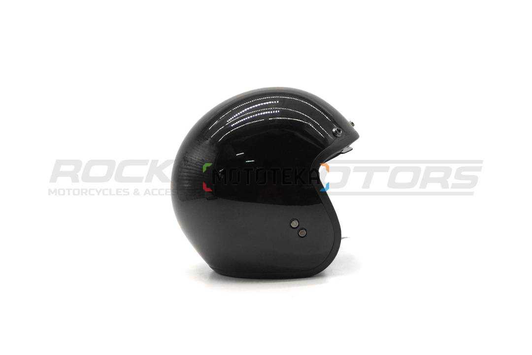 Шлем открытый с козырьком ROCKOT (Рокот) RM-391 Classic Black (XS) (черный глянцевый однотонный)
